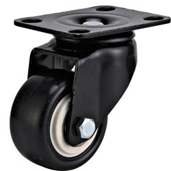 light duty 2" threaded stem black PU caster, 2.5 inch, 3 inch PU castor, small
