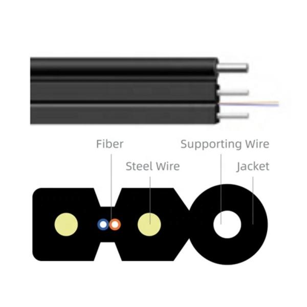 Quality Self-supporting Distribution Wooden Drum Indoor Flat Drop Cable for FTTx G657A Fiber Type wholesale