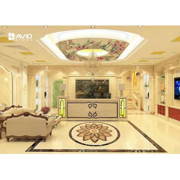 Round Flower Marble Tile Patterns Water Jet Marble Medallion For Flooring