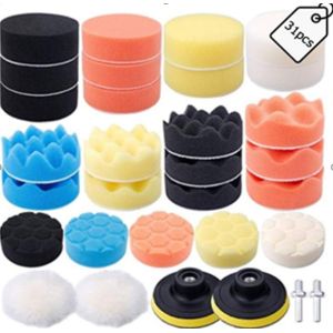 Cheap 31Pcs 3 Inch Buffing Pads Set For Drill Adapter Car Auto Polisher for sale
