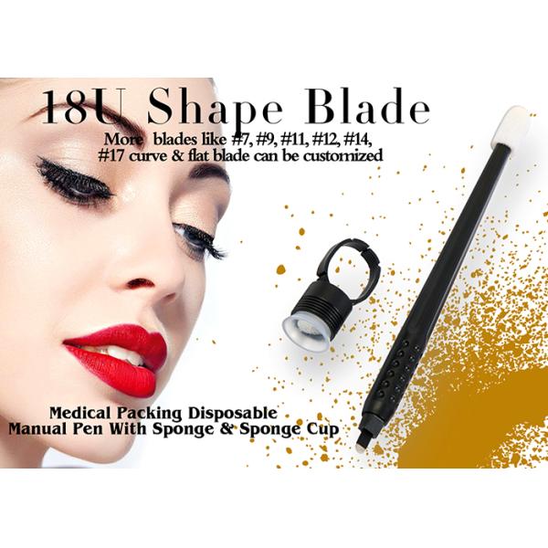 Customized #18U Black Manual Microblading Pen 3D Embroidered Effect