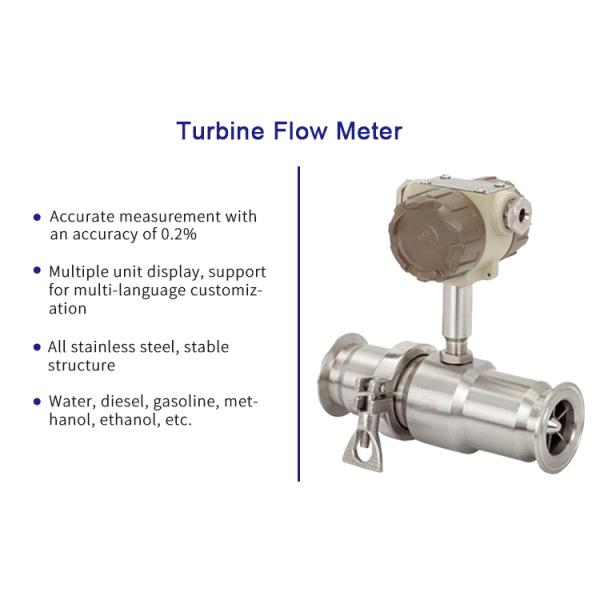 Stainless Steel Turbine Type Water Meter , Clamp Type Turbine Flow Metre