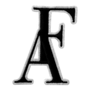 Cheap Alphanumeric Custom Iron On Embroidered Patch PMS Washable For Clothing for sale