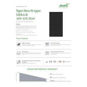 Jinko Tiger Neo N-Type 54HL4-B 400W 405W 410W 415W 420W Jinko Solar Panel
