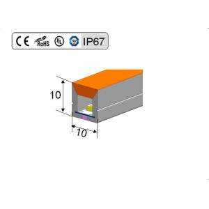 IP65 Waterproof SMD LED Neon Strip Light RGB Color Changing 24V 12V