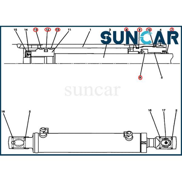 Quality CASE OEM Kits PU01V00028R300 Swing Cylinder Seal Repair Kit Fits Model CX17B Excavator wholesale