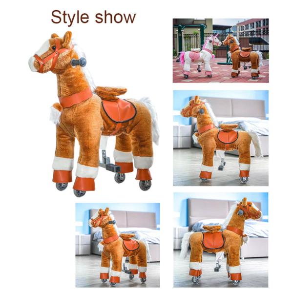 120W Kiddy Ride Machine Mechanical Rocking Horse Plush Toy On Wheels