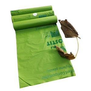 Customizable Compostable Flat top Garbage Bags With Retail Dispenser Box