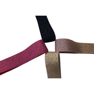 Wholesale Custom Color Woven Waistband Glitter Elastic Band for Dress