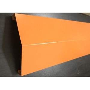 Orange Custom V Shaped Aluminium Strip Ceiling Open View Aluminium Suspended