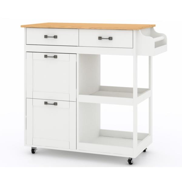 Quality OEM ODM Movable Kitchen Island with Drawers and Lighting wholesale