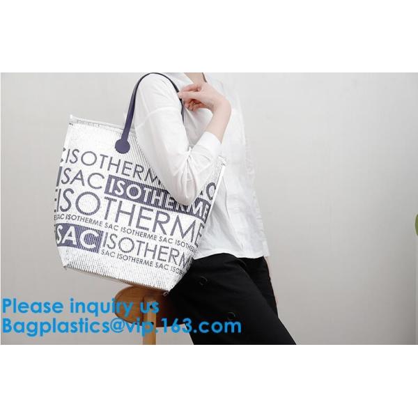 Silver Aluminium Foil Cake Pizza Carrier Insulated Thermal Lunch Picnic Bag Cooler Bag,Insulated Wine Cooler Bag/Wholesa