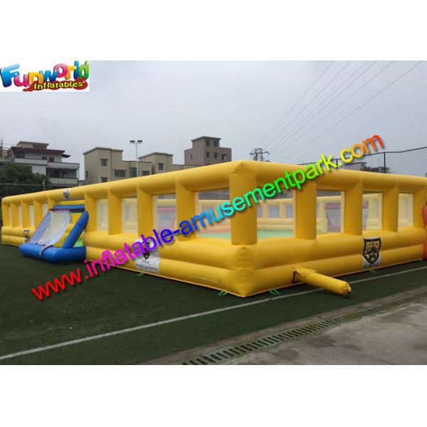 Customized Four Goal Inflatable Football Arena , Soapy Football Soccer Pitch