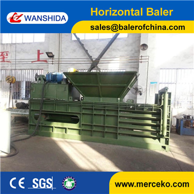 China horizontal Plastic PET Bottles Baler factory throughout 6-8tons/h bale