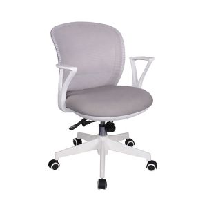 Black Swivel Office Chair with Thickened Base Adjustable Armrests and Fabric