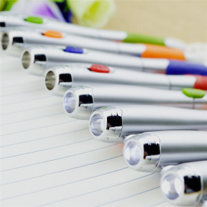 2015 New and hot selling ball pen with advertisment function led light ballpen