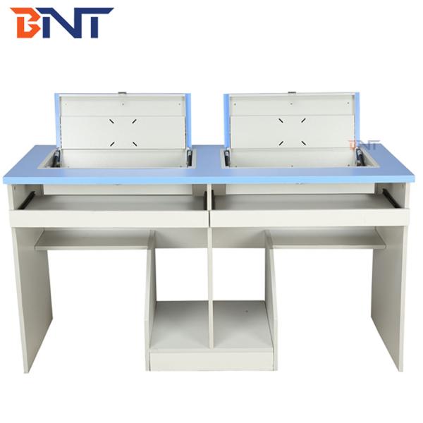 Quality Anti Rust Double Student Computer Desk With Flip Up Hidden LCD Screen Case wholesale