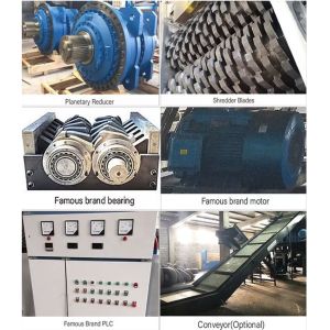 Double Shaft Shredder with Six-fold Seal Helix Tool Arrangement and Hexagonal