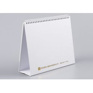 Foldable Desk Calendar With Stand , Gloss Lamination Decorative Desk Calendar