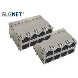 Cheap Copper Alloy Shield 10G ICM PA9T Magnetic Ethernet Connector for sale