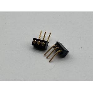 1.27mm 3pin Right Angle Dip Type Brass Spring Loaded Magnetic Pogo Pin Connector