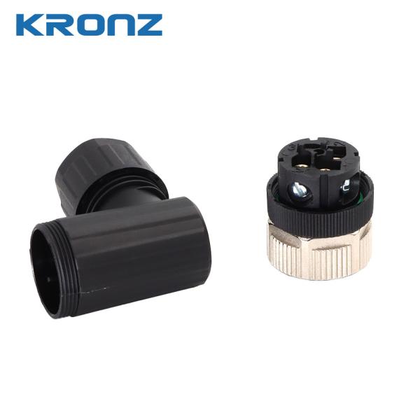 Quality M12 Socket Connector Angle Cable Outlet 4-8mm A-code NBR Seal Material Screw Connection wholesale