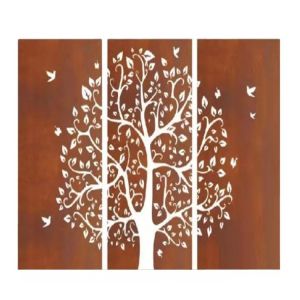 China Rustproof Weatherproof Corten Steel Privacy Panels Metal Art Fence Panels on sale