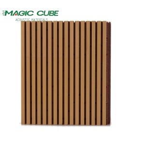 28-4 Pattern Melamine Grooved MDF Wood Panels for Effective Home Theater
