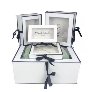 Luxury White Cardboard Clothes Scarf Towel Packaging Folding Paper Gift Box With