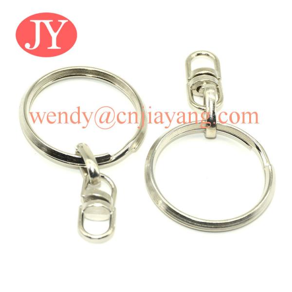 Quality jiayang nickel plated 30mm split key ring with eight hook wholesale