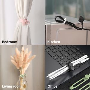 Silicone Cable Management Organizer Multipurpose Elastic Cord Organizer For