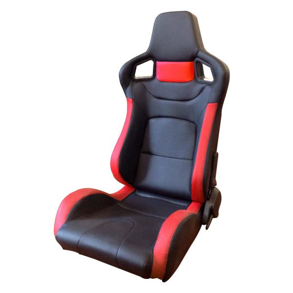 Quality PVC Adjustable Red And Black Racing Seats / Sports Car Seat with single slider wholesale