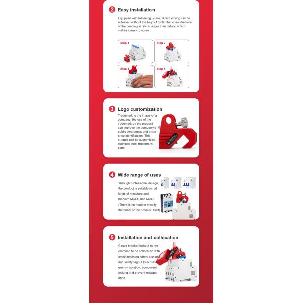 Non-conductive Electrical Safety Nylon Universal circuit breaker lockout for all mini circuit breakers