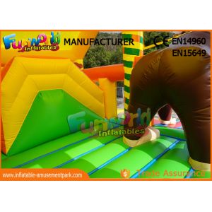 Animal Inflatable Bounce House Slide Combo With Hand Pringting ROHS EN71
