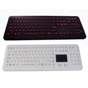 Rubber hygienic IP65 illuminated USB medical keyboard with FN numeric keys