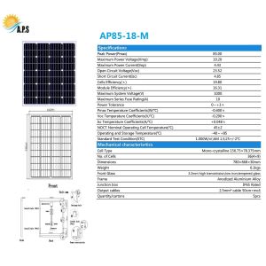 Wholesale Price high quality mono 36cells 85W,90W 18V solar panel system for
