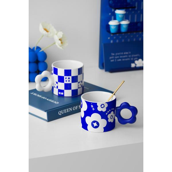 Ready To Ship In Stock Wholesale Mugs Vintage Klein Blue Creative High Value Ceramic Boys Mugs Customizable Office Couple