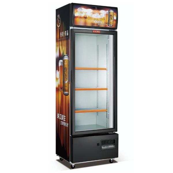 Quality Supermarket Single Glass Door Upright Drinks Display Fridge 4 layers Shelves wholesale