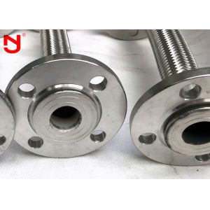 Flange Metal Braided Hose , Braided Flex Connectors Non Vibration Noise SS 304
