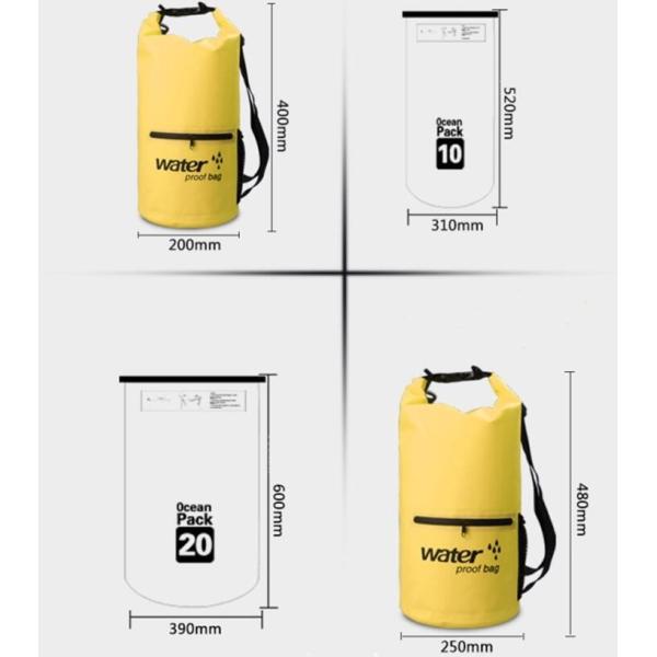 promotion 10L,20L,30L PVC tarpaulin ocean pack floating dry bags with shoulder strap front pocket, Swimming Floating Wat