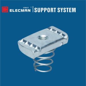 ELECMAN Strut Channel Nuts Electro Galvanized Steel With Short Spring