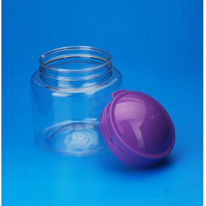 Easy Open End Plastic Storage Canisters With Custom Color Cover 250Ml