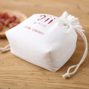 Custom square base printed Wine can bag Fine canvas drawstring personalize LOGO