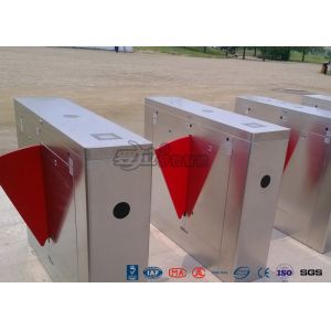 Galvanized Steel Flap Barrier Gate , Intelligent Flap Bi - Directional Turnstile