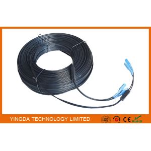 Black 2 Core Single Mode Fiber Patch Cord SC - SC 657A2 Simplex 70M With Steel