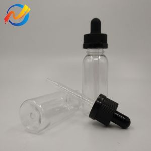 15ml Customized Logo Plastic Dropper Bottles Smooth Surface Transparent Black