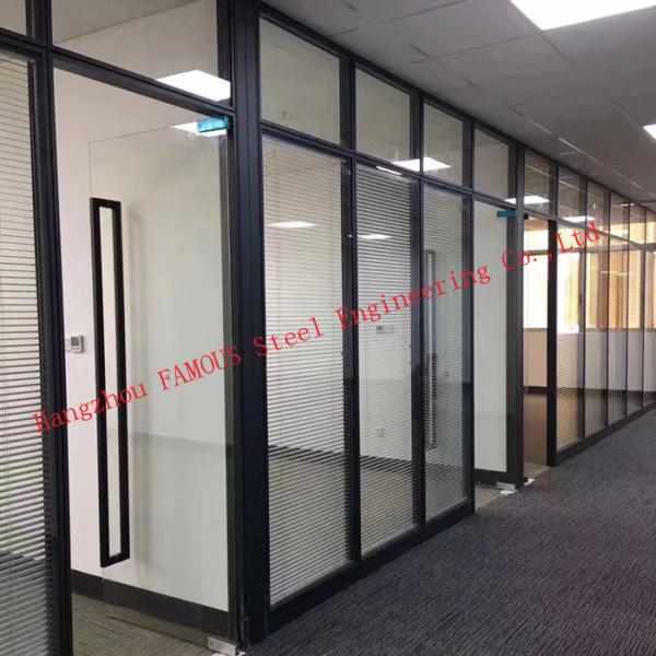 Quality Office Desmontable Aluminum Frame Glass Partition Walls 800mm Width wholesale