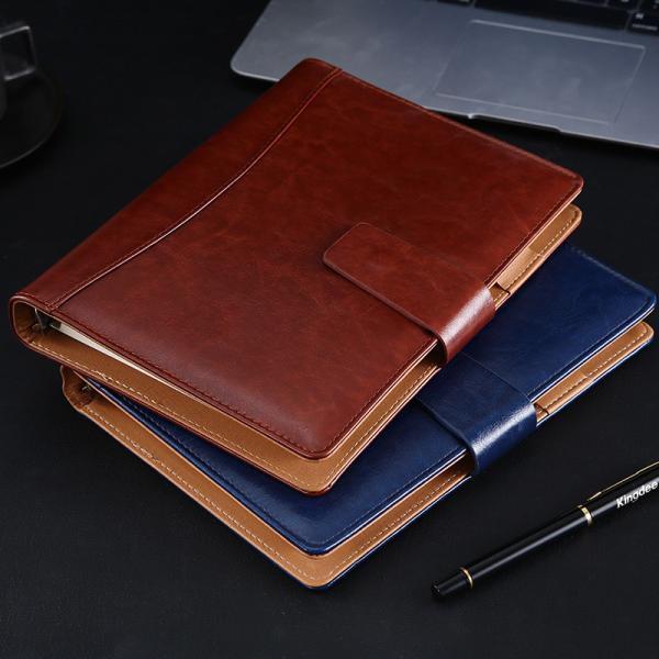 Quality Simple Business Leather Notebook Gift Set with 5 Loose-leaf Notebook and Diary Notebook wholesale