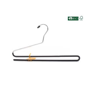 Betterall Special Design New Two Tiers PVC Metal Wholesale Blck Pant Hangers