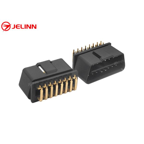Quality OBD 2 OBD2 16pin Male Connector With 90 Degree Right Angle Pins Bent Towards the Narrow Side wholesale